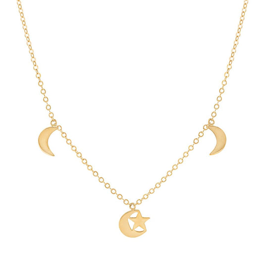 LaVianoFashion 14K Yellow Gold Celestial Necklace