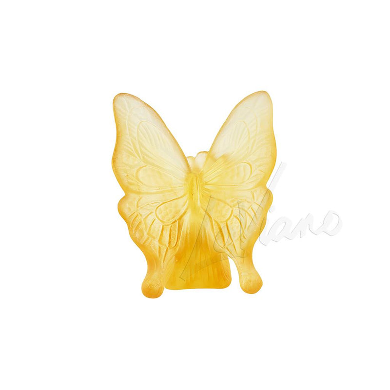 Daum Crystal Amber Yellow Butterfly