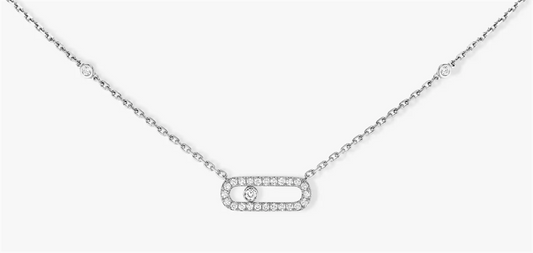 Messika 18K White Gold Diamond Move Uno Necklace