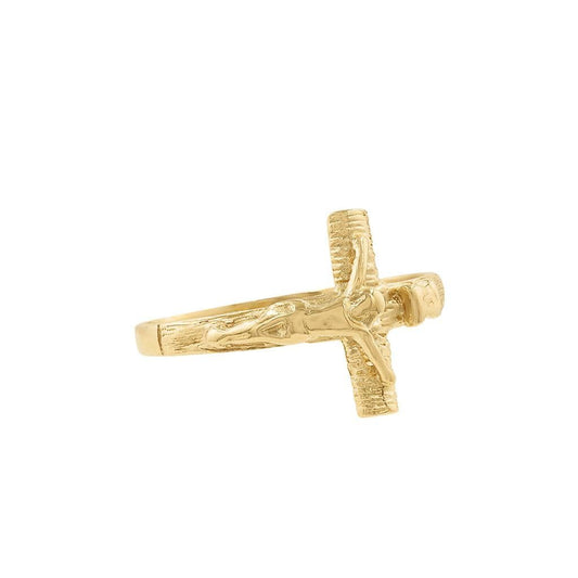 LaViano Fashion 14K Yellow Gold Cross Ring