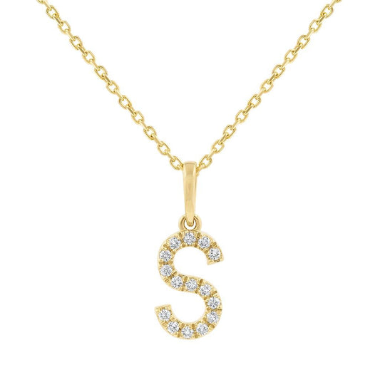 LaViano Fahsion 14K Yellow Gold Diamond Initial S