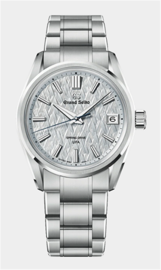 GRAND SEIKO Evolution 9 U.F.A. 37mm Titanium Light Blue Dial on Steel Bracelet Ref: SLBG003