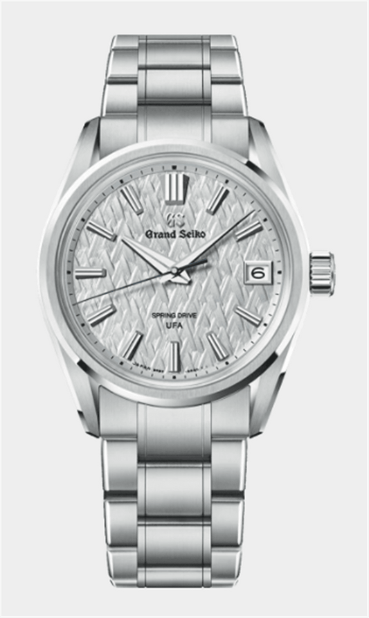 GRAND SEIKO Evolution 9 U.F.A. 37mm Titanium Light Blue Dial on Steel Bracelet Ref: SLBG003