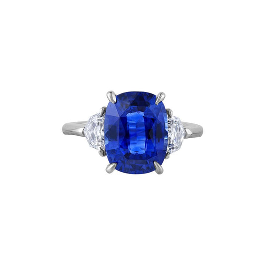 LaViano Fashion Platinum Handmade Sapphire and Diamond Ring