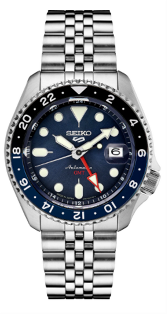 Seiko 5 Sports Stainless Steel 42.5mm Automatic GMT Blue Dial SSK003