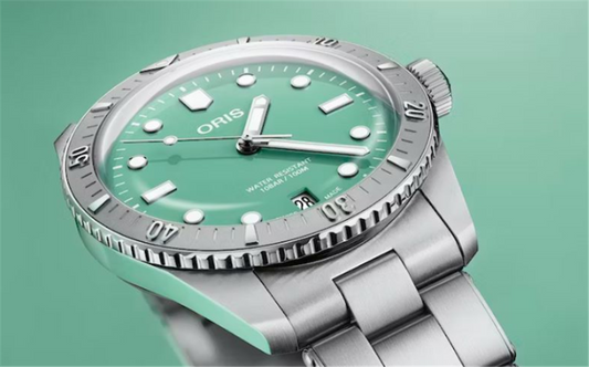 Oris Divers Sixty-Five Cotton Candy Green Dial Stainless Steel Watch