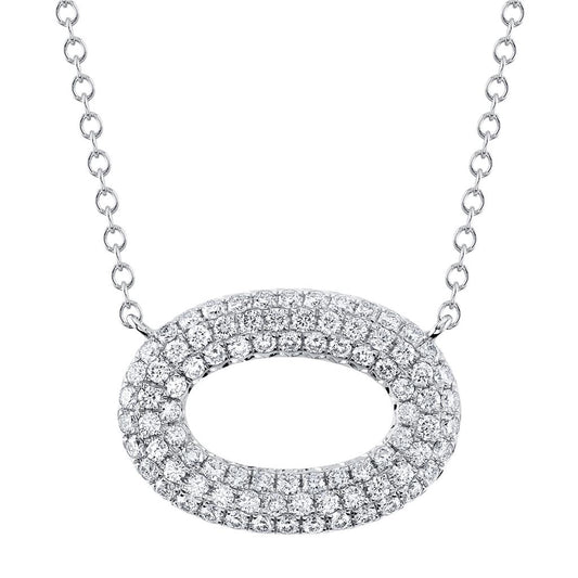 Shy Creation 14K White Gold Diamond Necklace