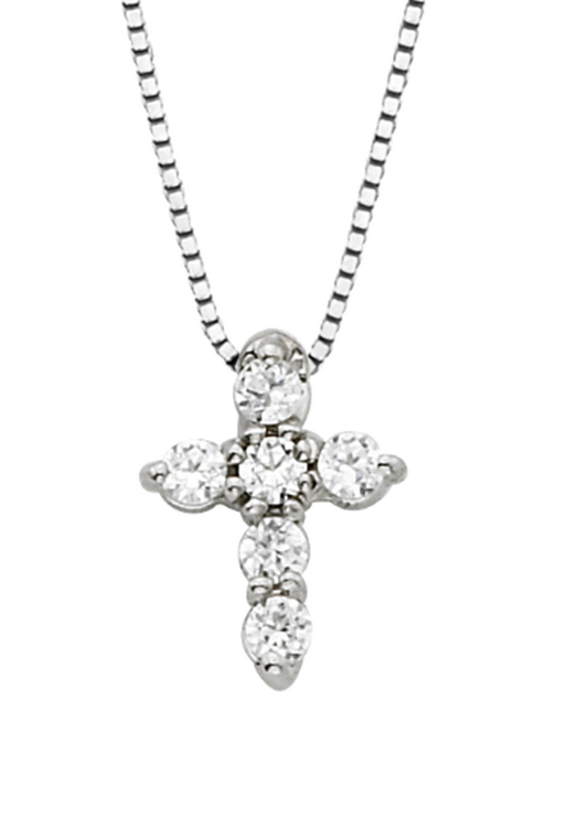 Pe Jay Creations 14K White Gold Diamond Cross