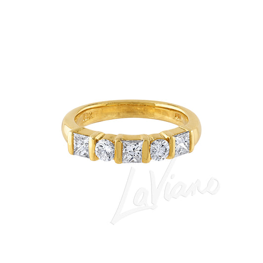 LaViano Fashion 18K Yellow Gold Diamond Wedding Band