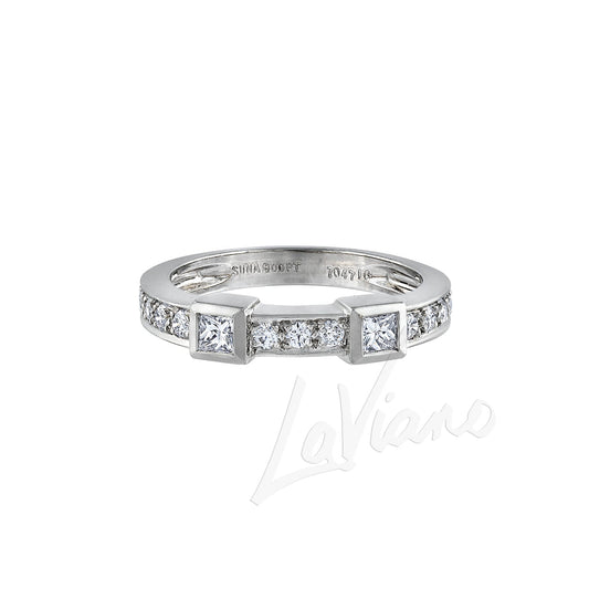 LaViano Fashion Platinum Diamond Eternity Wedding Band