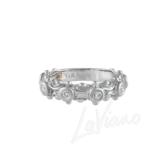 LaViano Fashion 18K White Gold Diamond Wedding Band