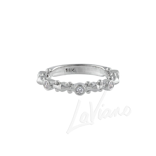 LaViano Fashion 18K White Gold Diamond Wedding Band