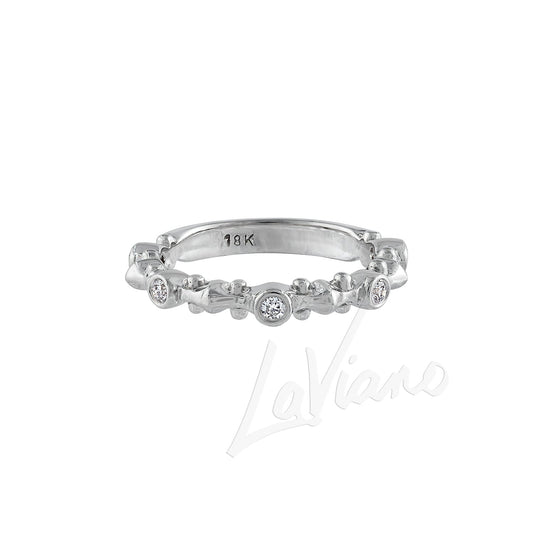 LaViano Fashion 18K White Gold Diamond Wedding Band