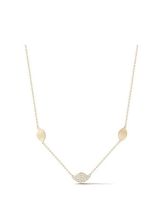 Carelle 18K Yellow Gold Disk Necklace with Diamonds