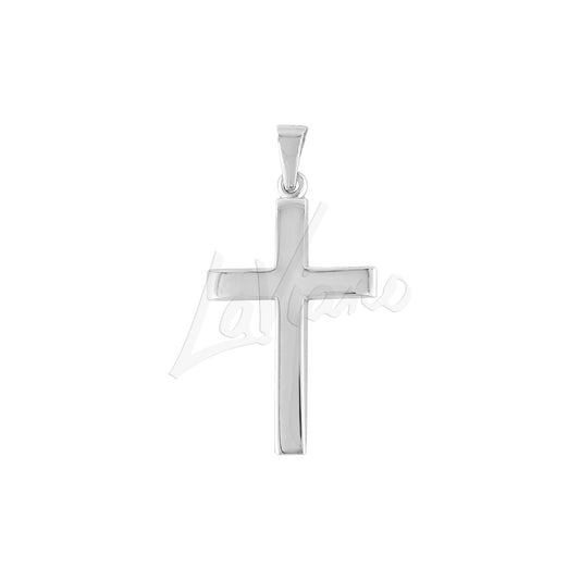 LaViano Fashion 14K White Gold Edged Cross