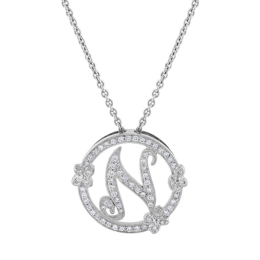 LaViano Fashion 18K White Gold Diamond Pendant