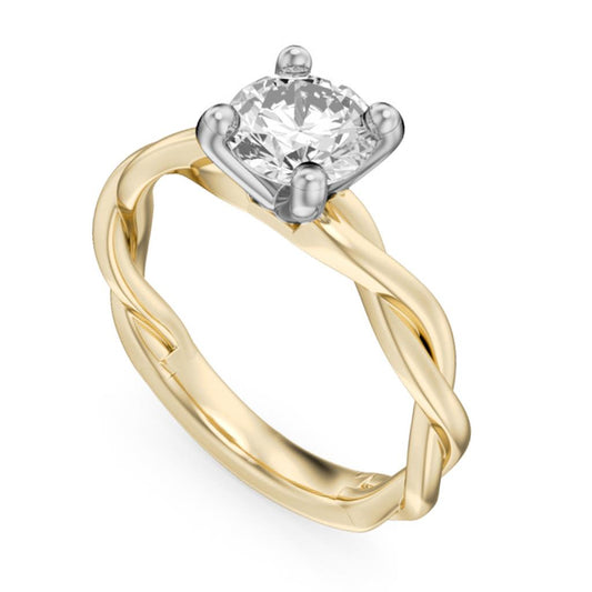 LaViano Fashion 18K Yellow Gold and Platinum Semi Mounting 1 Carat Head