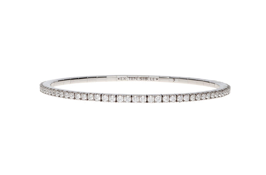 Extensible 18K White Gold Diamond Stretch Tennis Bracelet