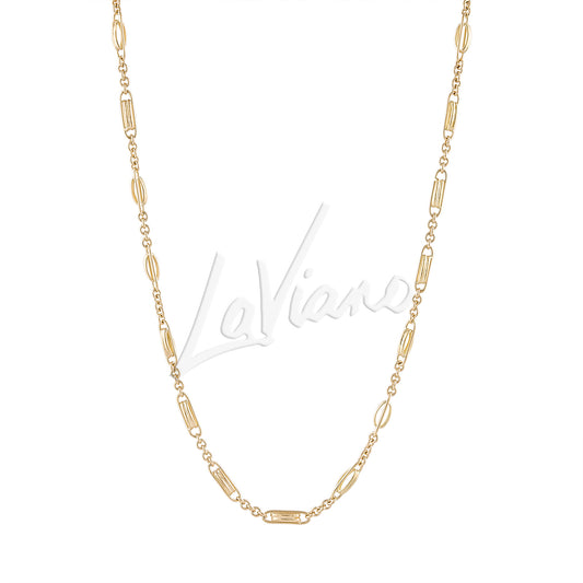 LaViano Fashion 18K Yellow Gold Fancy Link Chain Necklace