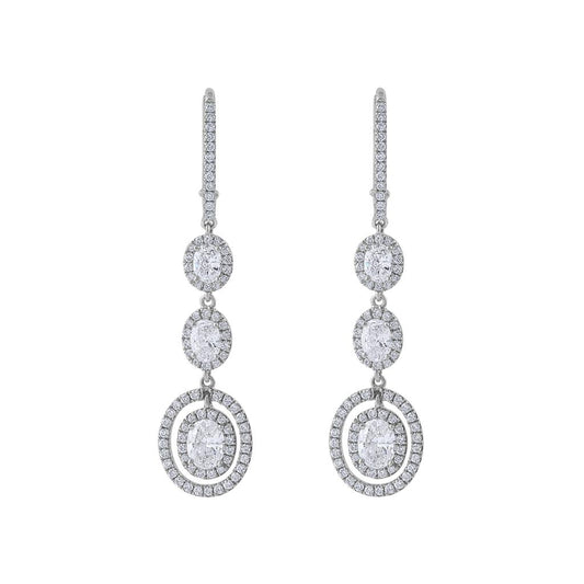 LaViano Fashion 18K White Gold Diamond Drop Earrings