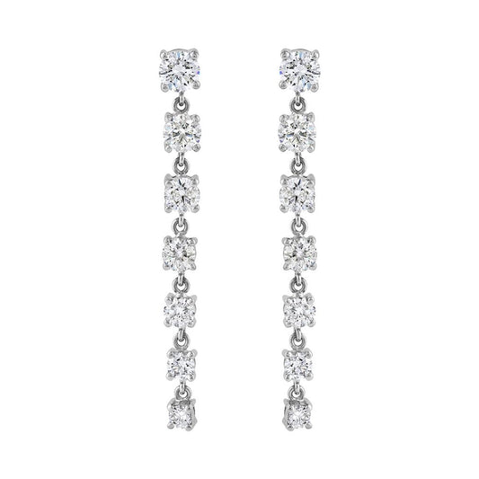 LaViano Fashion 14K White Gold Diamond Earrings