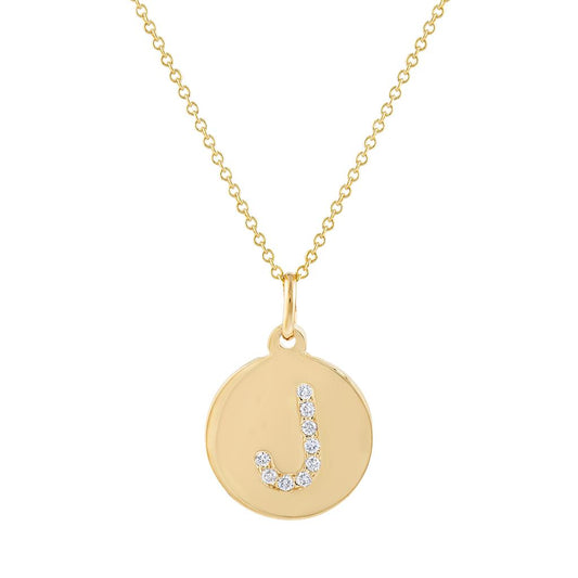 LaViano Fashion 14K Yellow Gold Diamond Initial "J" Pendant
