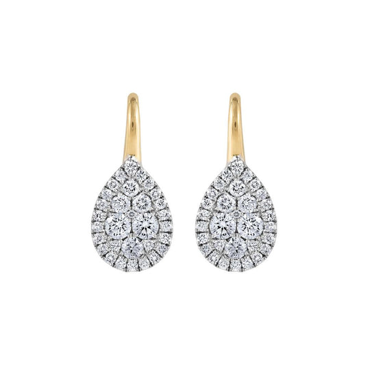 Frederic Sage 14K Two Tone Firenze II Diamond Pear Earrings