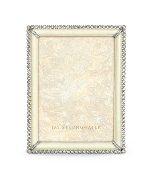 Jay Strongwater Lucas Stone Edge 5X7 Crystal Pearl Frame