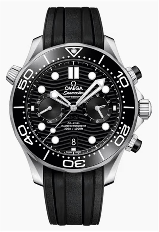 OMEGA Seamaster Diver 300m Chronograph Black Dial on Rubber 210.32.44.51.01.001