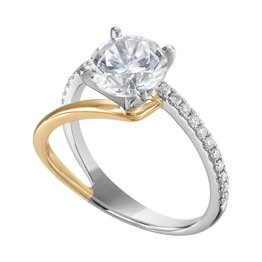 Pe Jay Creations 14K Two Tone Diamond Semi Mounting