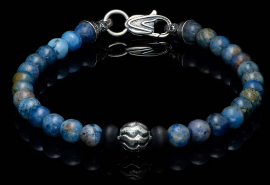 William Henry Sterling Silver Beaded Bracelet BB48 Brookings- Dumortierite