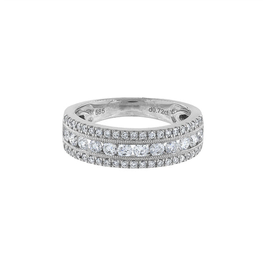 LaViano Fashion 14K White Gold Diamond Eternity Wedding Band