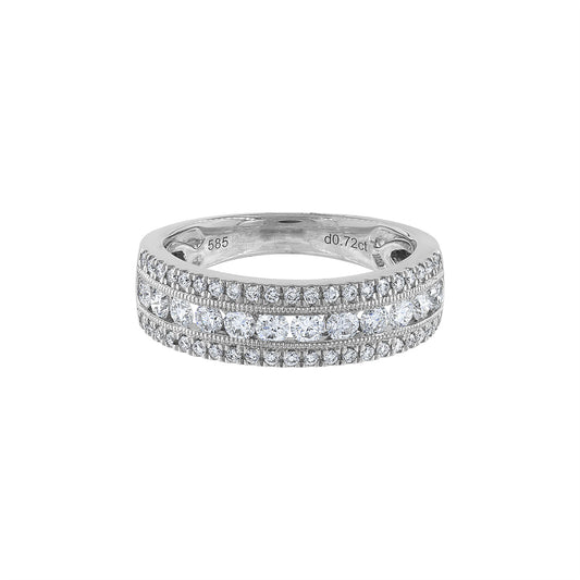 LaViano Fashion 14K White Gold Diamond Wedding Band