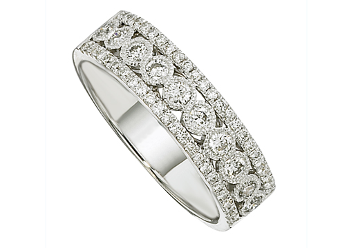 Pe Jay Creations 14K White Gold Diamond Band