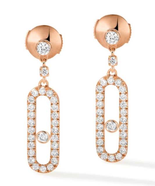 Messika 18K Rose Gold Diamond Move Uno Earrings