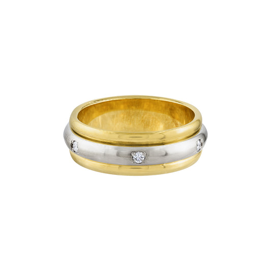 LaViano Fashion 18K Two Tone Diamond Band