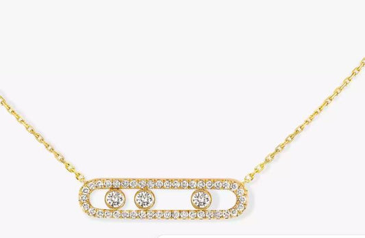 Messika 18K Yellow Gold and Diamond Move PV Necklace