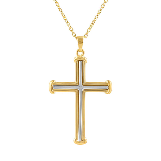LaViano Fashion 14K Two Tone Cross