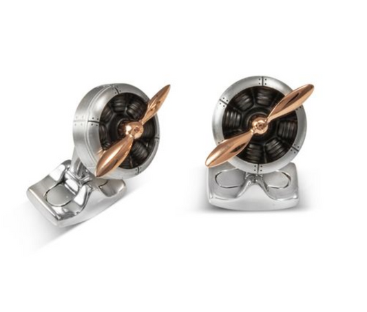 Deakin & Francis SOP with Engine Aircraft Grade Aluminum Cufflinks