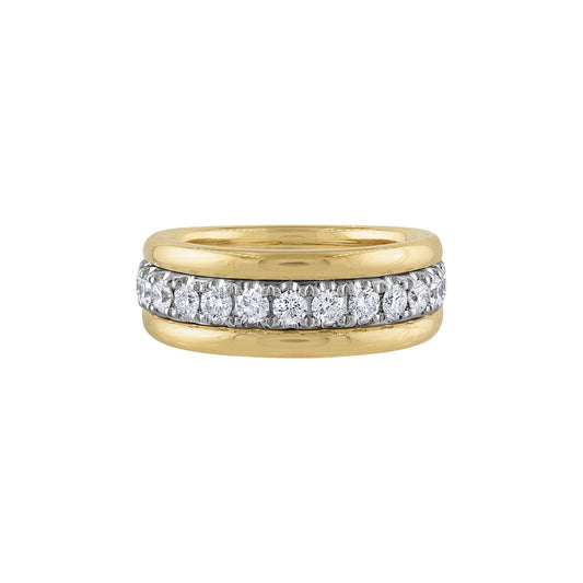 LaViano Fashion 18K Two Tone Diamond Wedding Band