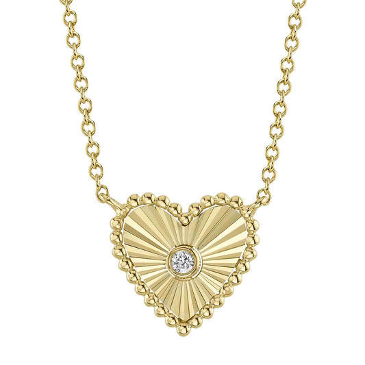 Shy Creation 14K Yellow Gold Diamond Necklace