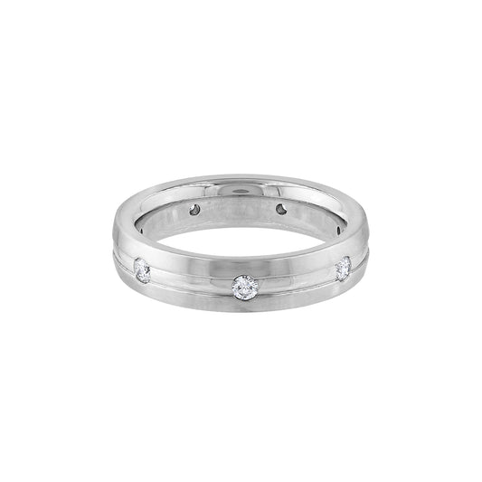 LaViano Fashion 18K White Gold Diamond Wedding Band