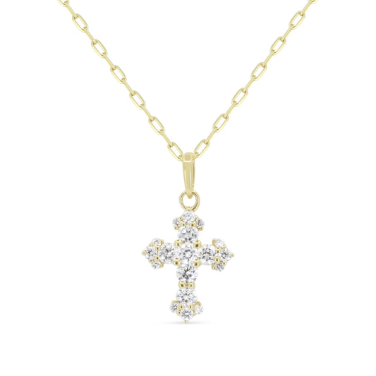 LaViano Fasion 14K Yellow Gold Diamond Cross