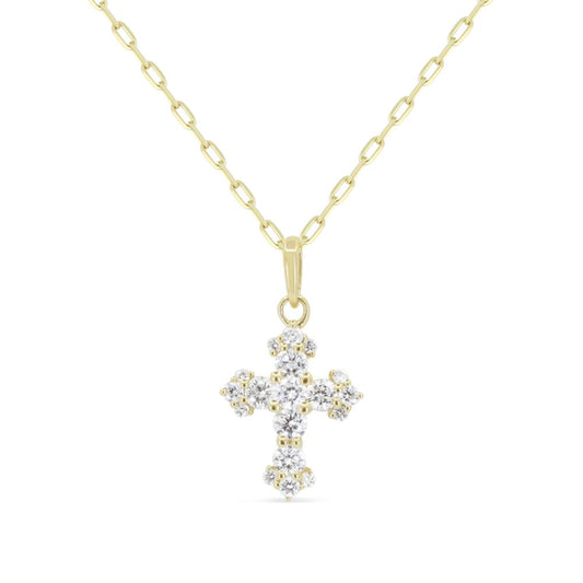 LaViano Fasion 14K Yellow Gold Diamond Cross
