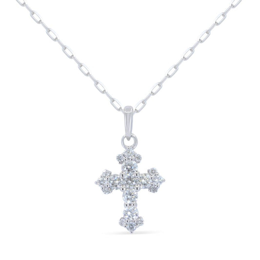 LaViano Fashion14K White Gold Diamond Cross