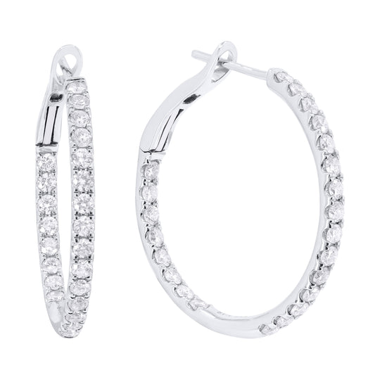 LaViano Fashion 14K White Gold Diamond Earrings