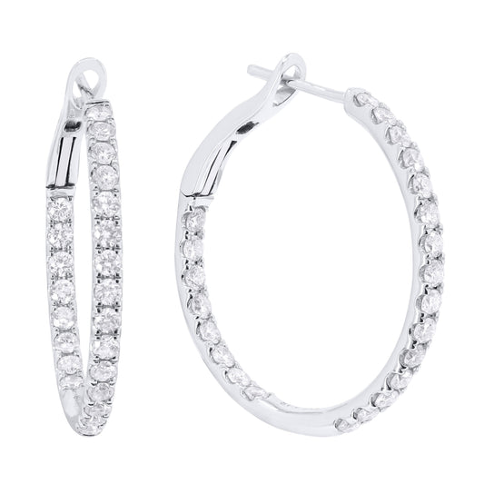 LaViano Fashion 14K White Gold Diamond Earrings