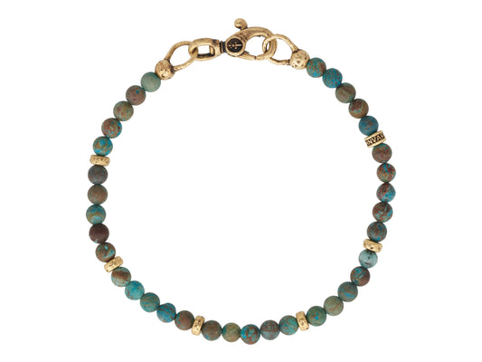 John Varvatos Royston Turquoise and Brass Bracelet