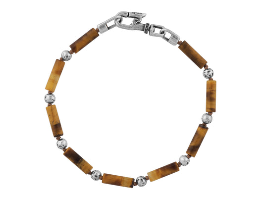 John Varvatos Sterling Silver and Tiger Eye Bracelet