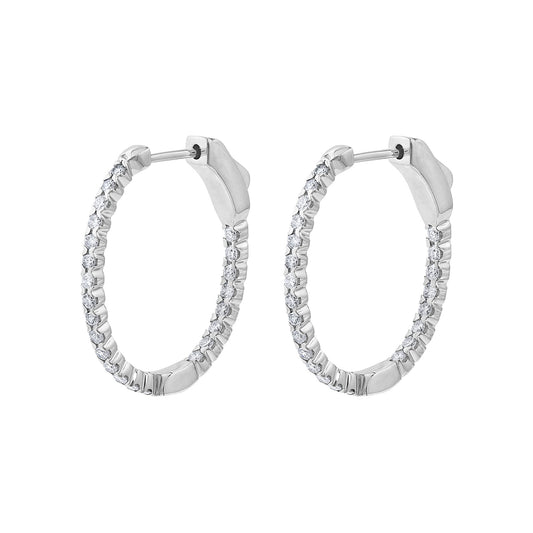 LaViano Fashon 14K White Gold Diamond Earrings